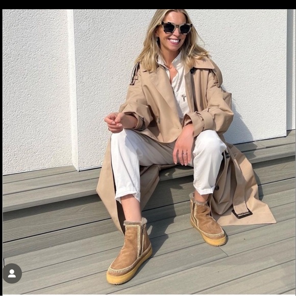 Free people NWT Laidback London Shearling setsu Camel suede Ankle Boot Best❤️🌈 - Picture 3 of 12
